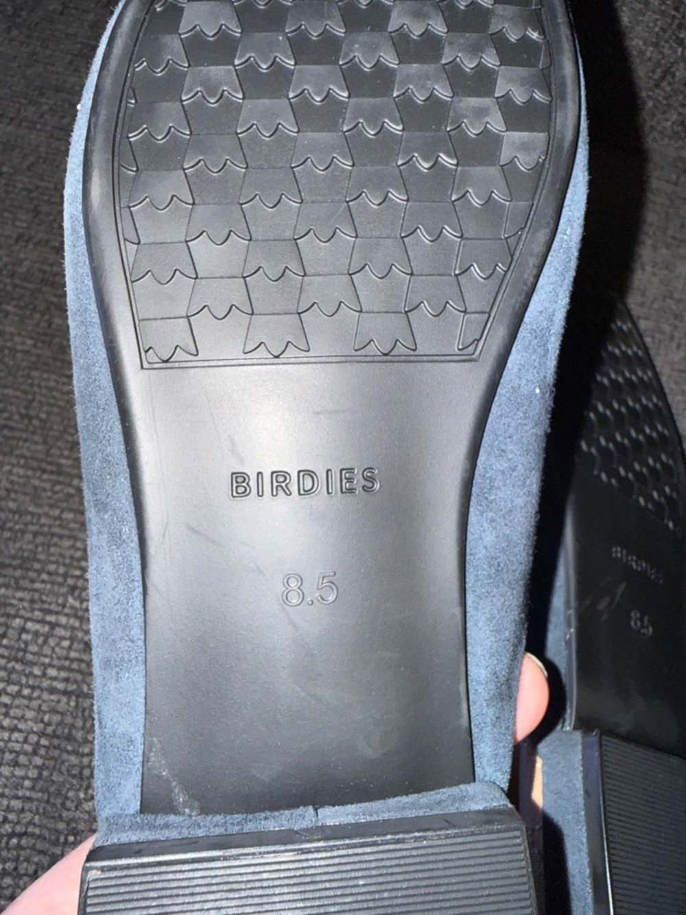 Birdies Midnight Blue Suede Swan Mules Size 8.5 - Picture 8 of 8